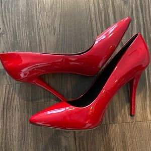 Beautiful Brian Atwood Red Patent Pumps